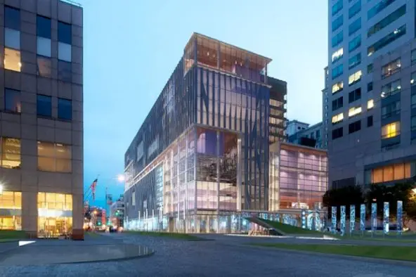 A rendering of NYU's proposed Center for Urban Sciences and Progress at 370 Jay Street